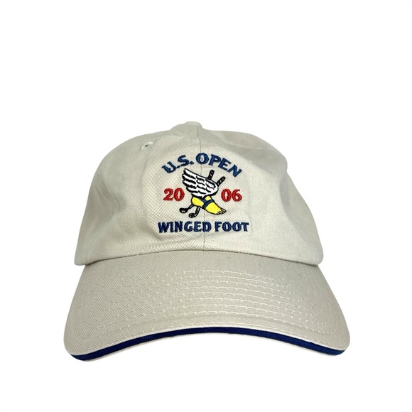 usga Other - US Open Winged Foot 2006 Golf Baseball Cap Hat Beige Adjustable USGA